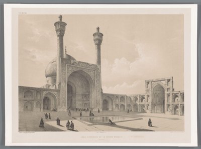 イスファハンの金曜モスクの中庭 Cour intérieure de la grande mosquee (Ispahan) (オブジェクトのタイトル) ペルシャの風景（シリーズタイトル） ペルセ・モダン（シリーズタイトル） 作： Eugene Flandin