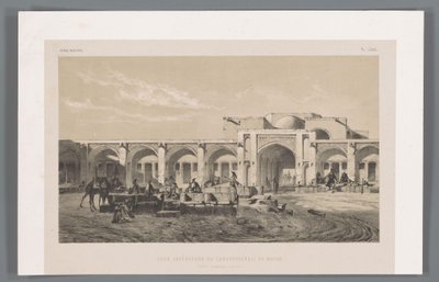 Mahyar のキャラバンサライの中庭 Cour interiore du caravanserail de Mayar (route d