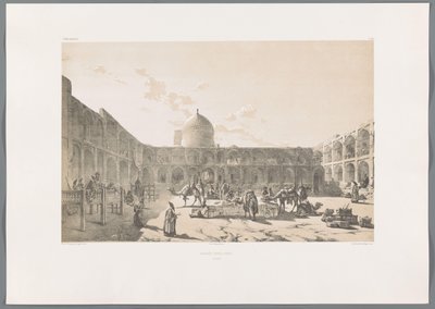 カズヴィンの隊商宿舎 Caravân-Serail-I-Châh (Casbin) (オブジェクトのタイトル) ペルシャの風景（シリーズタイトル） ペルセ・モダン（シリーズタイトル） 作： Eugene Flandin