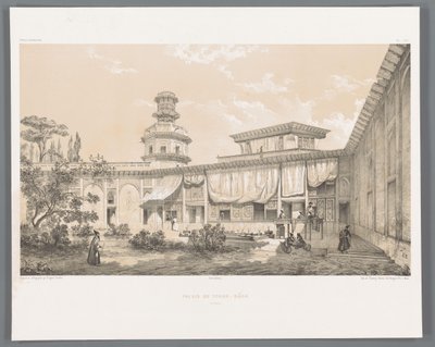 イスファハンのチャーバーグ宮殿 Palais du Tchar-Bâch Ispahan (オブジェクトのタイトル) ペルシャの風景（シリーズタイトル） ペルセ・モダン（シリーズタイトル） 作： Eugene Flandin