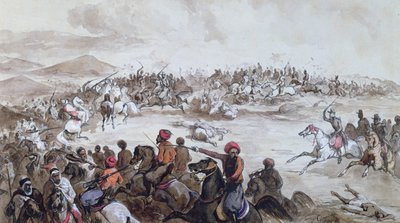 アンリドルレアン（1822-97）によるアブドエルカデルの部族（1808-83）の捕獲、オマール公爵、1843年5月16日、1843年頃 作： Eugene Gimain