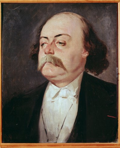 Gustave Flaubert (1821-1880) の肖像 - Pierre Francois Eugene Giraud (1806-1881) の絵画、油彩・キャンバス。0.55 x 0.45 m 城郭博物館（フランス、ベルサイユ宮殿 作： Eugene Giraud