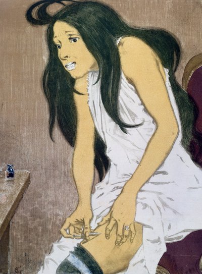 20世紀初頭に自分を注射する薬物中毒者 作： Eugene Grasset