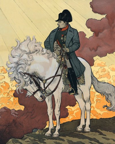 ナポレオン1世ボナパルト（1769-1821）の新しい人生。1894年 ユージン・サミュエル・グラッセ（1845-1917）によるリトグラフで、「センチュリー・マガジン」に掲載。個人蔵。 作： Eugene Grasset