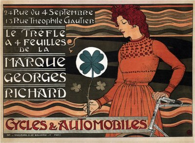 自転車と車ジョルジュリチャード、1899年 作： Eugene Grasset