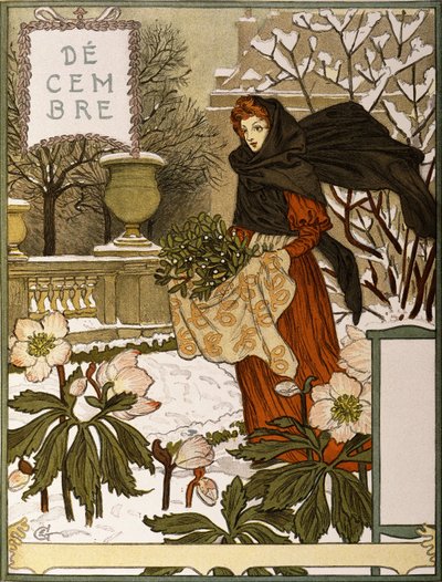 12月、美術のポルトフォリオ「ルモワ」のイラスト、1896年 作： Eugene Grasset