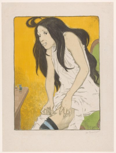 モルヒネ中毒の女性 ラ・モルフィノマネ 作： Eugene Grasset