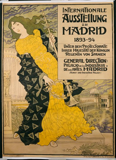 「国際マドリード展」のポスター広告、1893 作： Eugene Grasset