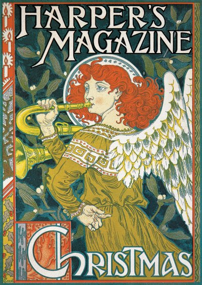 「ハーパーズマガジン」のクリスマス号を宣伝するポスター 作： Eugene Grasset