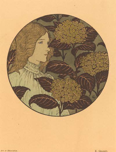 ラウンデル少女の肖像 作： Eugene Grasset