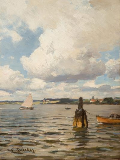 E.デュッカー、水辺の夏の日 作： Eugene Gustav Dücker