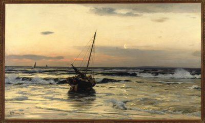 E.デュッカー、海に沈む夕日 作： Eugene Gustav Dücker