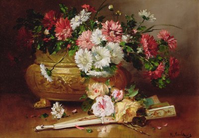 ファンのある静物 作： Eugene Henri Cauchois