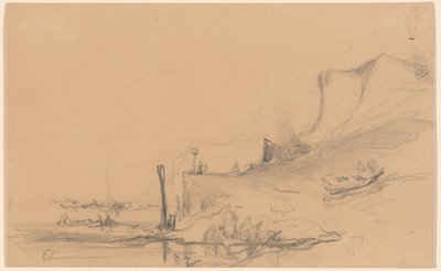 北フランスの断崖絶壁の海岸道路 作： Eugene Isabey