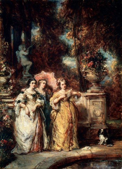散歩、1852年。 作： Eugene Isabey