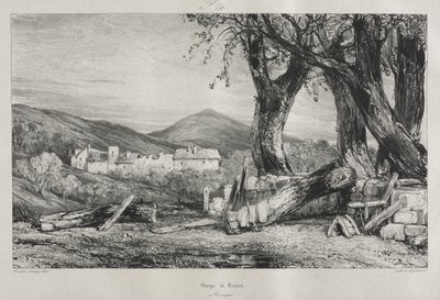 古いフランスの絵のようにロマンチックな旅: オーヴェルニュ (第 2 巻)、ロワイヤ渓谷、プレート 79 作： Eugene Isabey