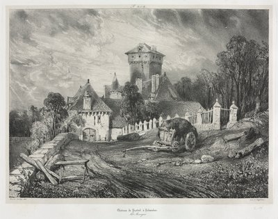 旧フランスの絵画的でロマンティックな旅：オーヴェルニュ（下巻）：ポルミンハックのペステイル城 202図 作： Eugene Isabey
