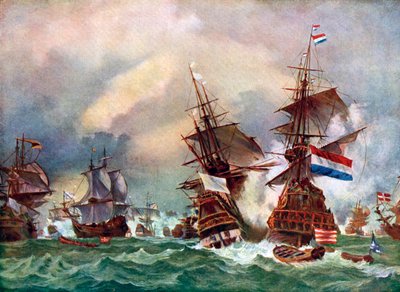 テクセルの戦い、1673年c1920。 作： Eugene Isabey