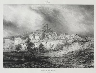 古いフランスの絵のようにロマンチックな旅、オーヴェルニュ...、1830年。 作： Eugene Isabey