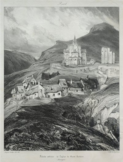 古いフランスの絵のようにロマンチックな旅、オーヴェルニュ...、1831年。 作： Eugene Isabey