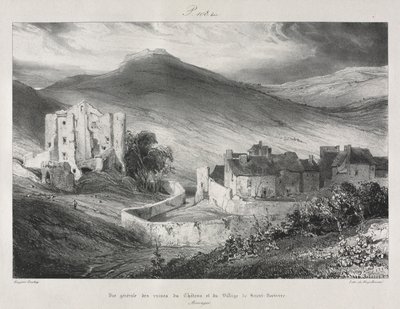 古いフランスの絵のようにロマンチックな旅、オーヴェルニュ...、1831年。 作： Eugene Isabey