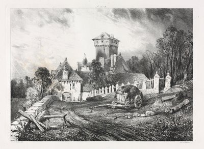旧フランスの絵のようにロマンチックな旅、オーヴェルニュ...、1832年。 作： Eugene Isabey