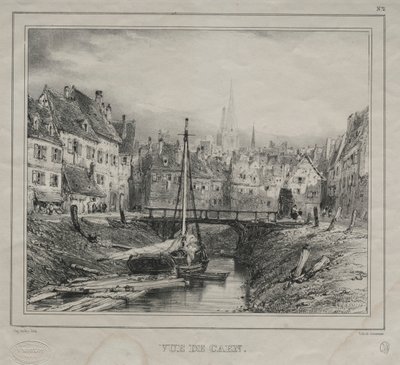 カーンの眺め、1832年。 作： Eugene Isabey