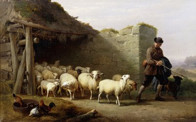羊飼いとその群れ、1862 作： Eugene Joseph Verboeckhoven