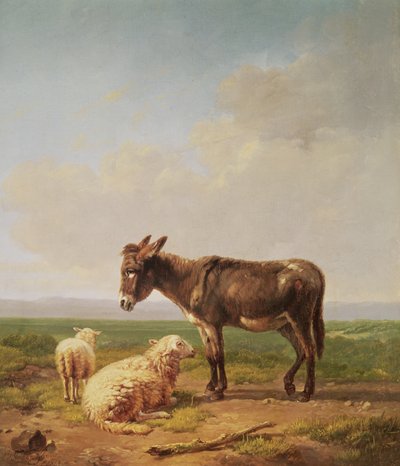 尻と羊、1849（油） 作： Eugene Joseph Verboeckhoven