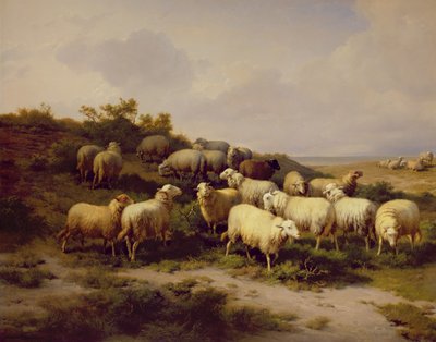 沿岸の羊、1878 作： Eugene Joseph Verboeckhoven