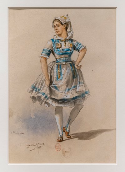 コリガネ」。Charles-Marie Widorのバレエ、衣装モデル。1880年、紙にペン、水彩、グワッシュ。 作： Eugene Lacoste
