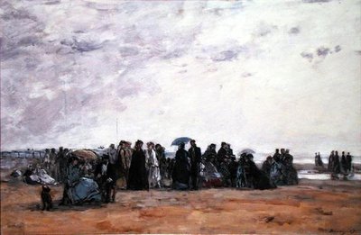 海辺の水飲み場 作： Eugene Louis Boudin