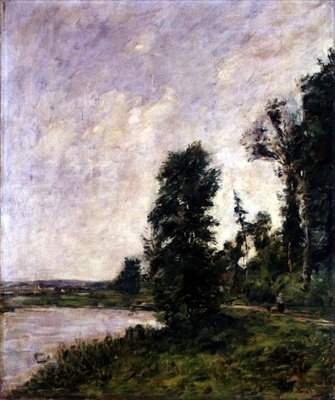 トゥーク川沿い」1890-91年頃（油彩・キャンバス） 作： Eugene Louis Boudin