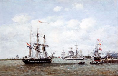 Antwerp, The Port 作： Eugene Louis Boudin