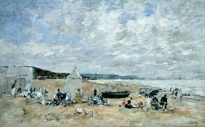 ビーチシーン（油彩・キャンバス） 作： Eugene Louis Boudin