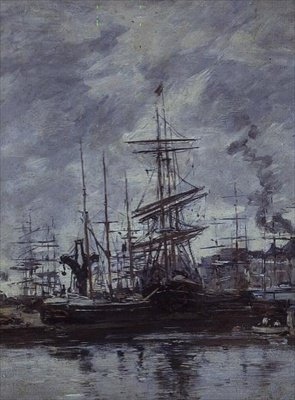 ルアーブルのボート 作： Eugene Louis Boudin