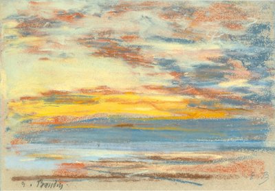 海岸線と空、c。 1890 作： Eugene Louis Boudin