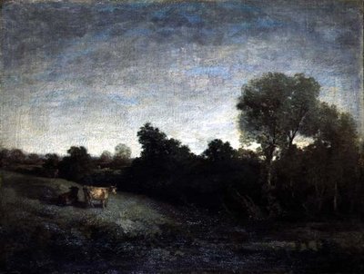 草原の牛」1854年頃（油彩・キャンバス） 作： Eugene Louis Boudin