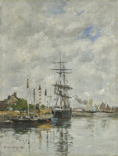 ボート盆地、ドーヴィル、1887 作： Eugene Louis Boudin
