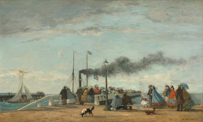 トルヴィルの桟橋と埠頭、1863 年。 作： Eugene Louis Boudin