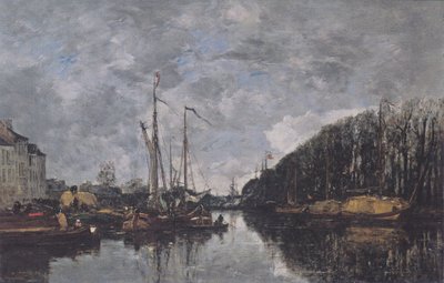 ブリュッセルのアレー・ヴェルテ運河 作： Eugene Louis Boudin