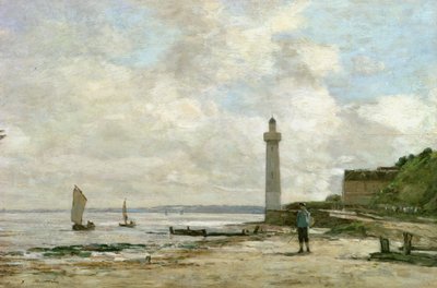 オンフルールの灯台、1864年から66年 作： Eugene Louis Boudin