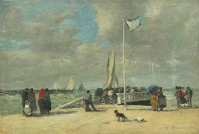 桟橋で、c。 18691870。 作： Eugene Louis Boudin