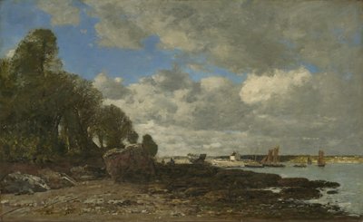 プルガステル、フェリークロッシング、1873年 作： Eugene Louis Boudin