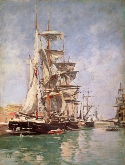 帆船（油彩・キャンバス） 作： Eugene Louis Boudin
