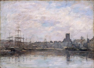 「9 月の朝: フェカン港」、1880 年 作： Eugene Louis Boudin