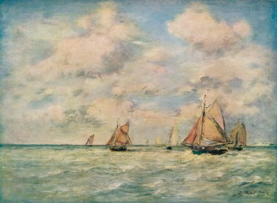 出口デバルケストゥルーヴィル、19世紀 作： Eugene Louis Boudin