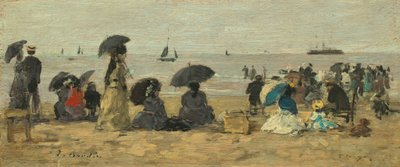 ザ・ビーチ、1877年。 作： Eugene Louis Boudin