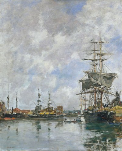 ドーヴィルのドック、1891年 作： Eugene Louis Boudin
