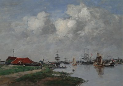 アントワープのエスコー川、1871-74年頃 作： Eugene Louis Boudin